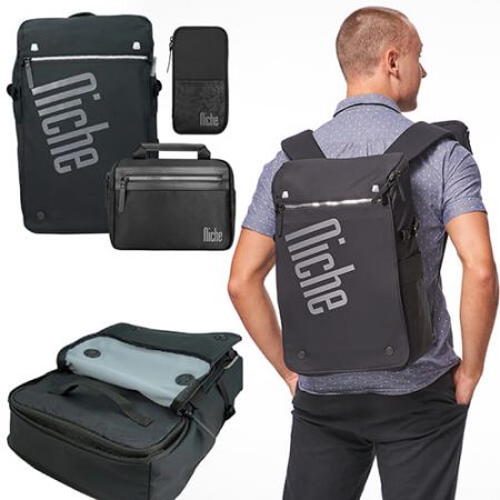 Casual Backpack with Quick Access Pocket and Removable Pouch - Casual Backpack with Quick Access Zipper Opening and Removable Accessory Pouch, also with Magnet Buckle for Laptop Sleeve and for Mobile Pouch, Ultra Light Weight Fabric with Great Water Repellent